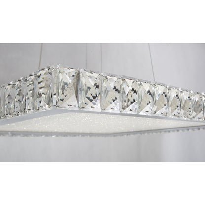 Square Clear Crystal LED Chandelier