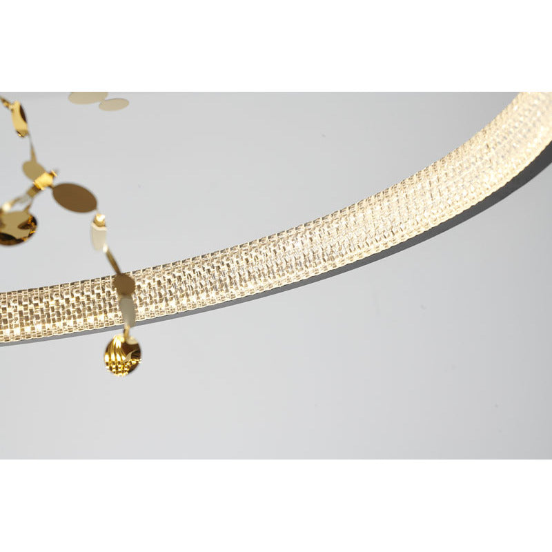 Ring LED Chandelier with Mirror Gold Sparkle