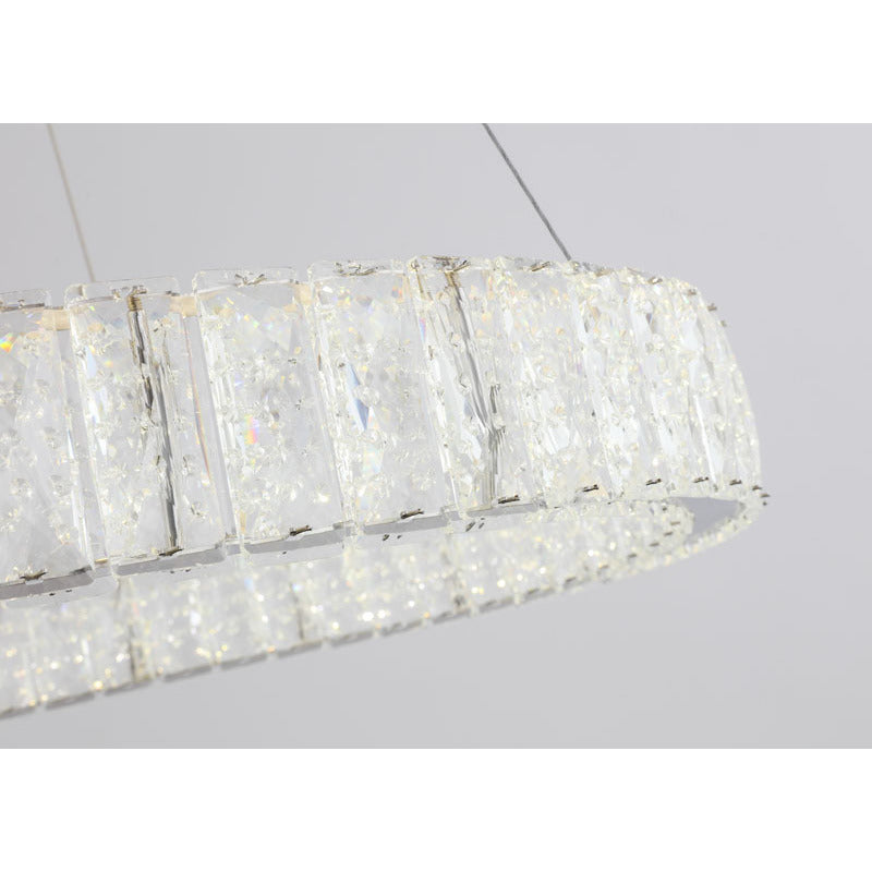 Clear Spotted Crystal Halo Ring Chandelier