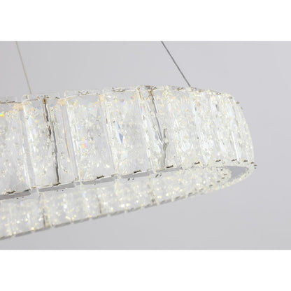 Clear Spotted Crystal Halo Ring Chandelier