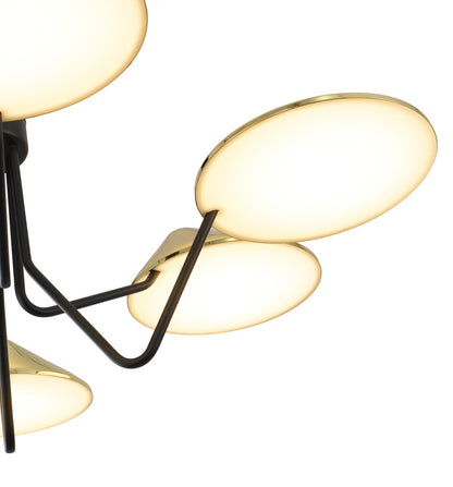 Black and Shiny Brass LED Chandelier