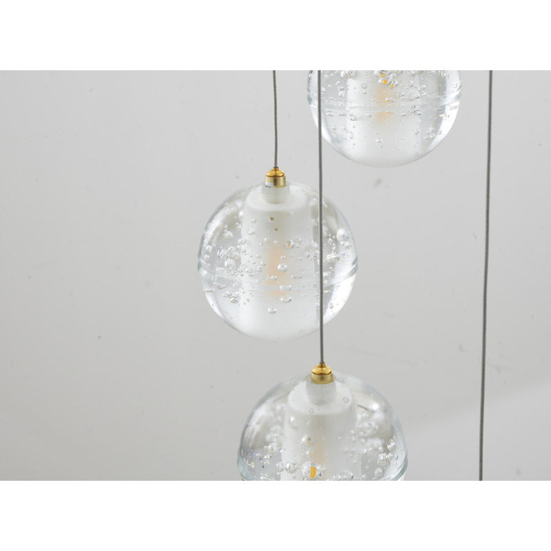 Flushed Chandelier With Hanging Clear Bubble CRYSTAL Pendants