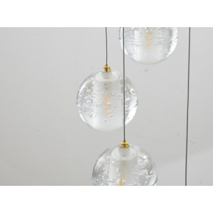 Flushed Chandelier With Hanging Clear Bubble CRYSTAL Pendants