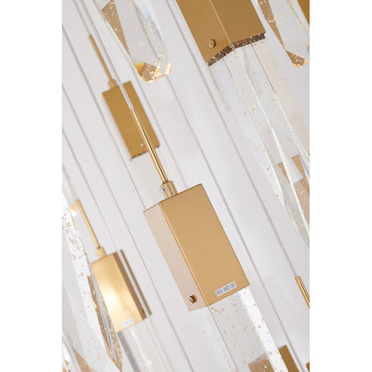 Flushed Chrome Frame Chandelier with Clear Bubble Hanging Crystal Pendants