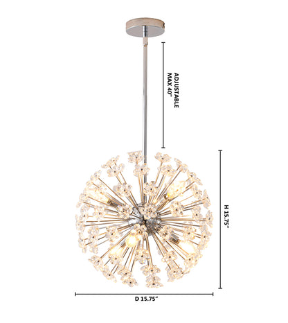 Clear Crystal Sputnik Flower Pendant