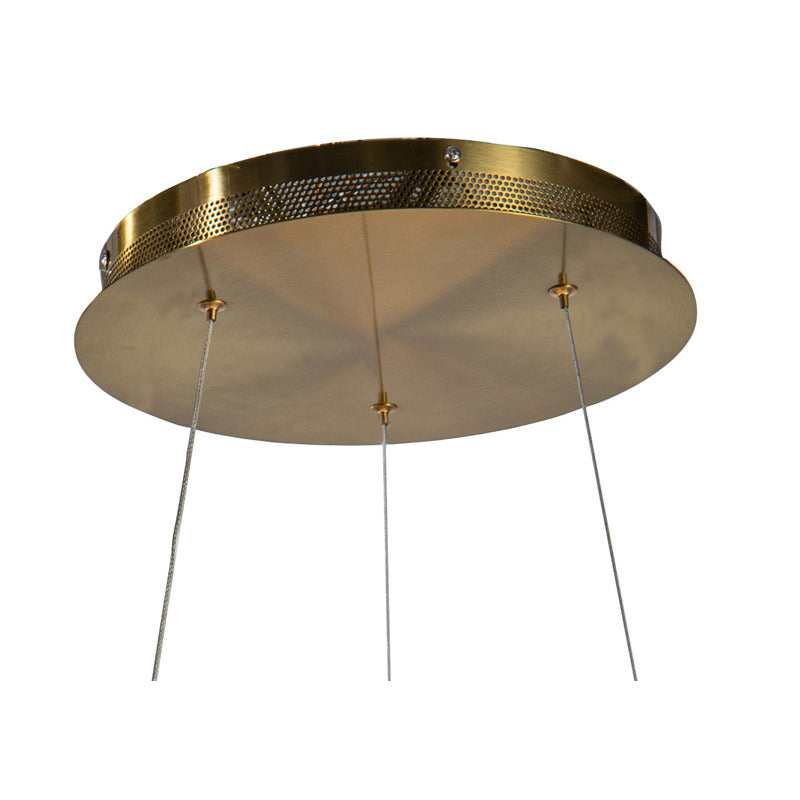 Sand Gold Halo Ring LED Chandelier – 26"