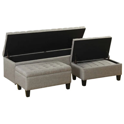 Set of 3 Storage Benches with 2 Ottomans (5-Piece Set)
