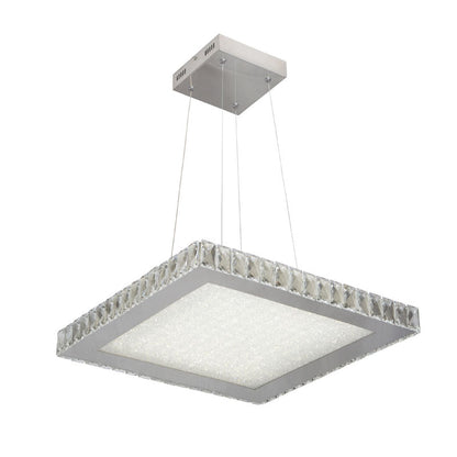 Square Clear Crystal LED Chandelier