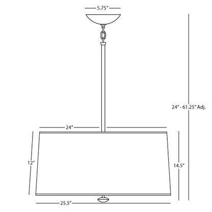 Penelope Pendant – Polished Nickel with Black Ceramik Parchment Shade