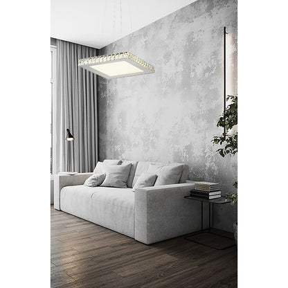 Square Clear Crystal LED Chandelier