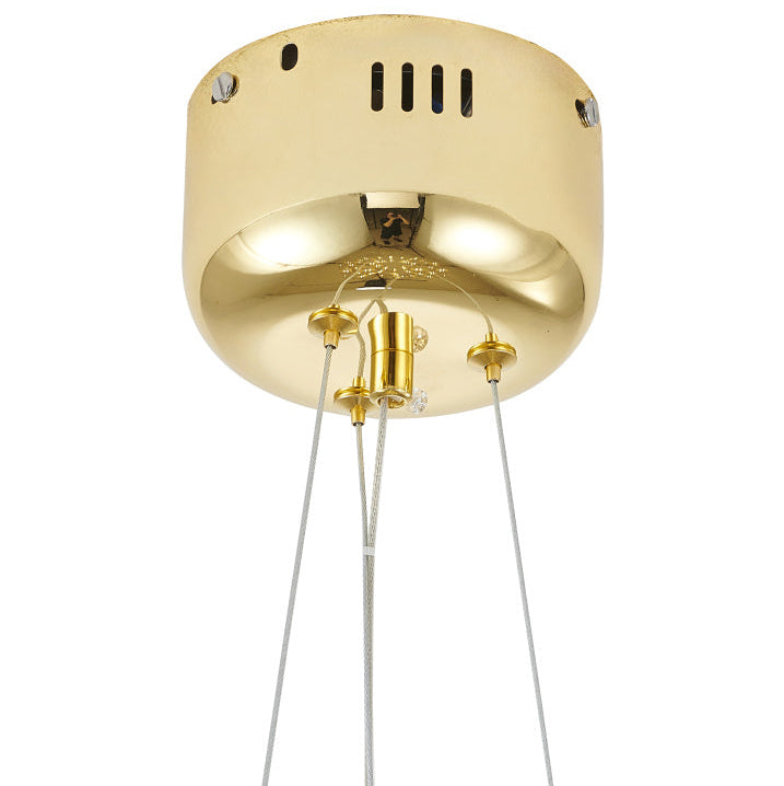 3 Tier 40-Light Dimmable Gold Stainless Steel LED Chandelier