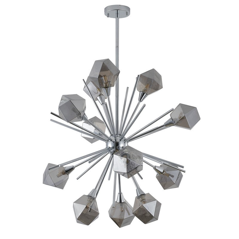 Elegant Iron Frame with Smoke Glass Shades & Adjustable Hanging Rods