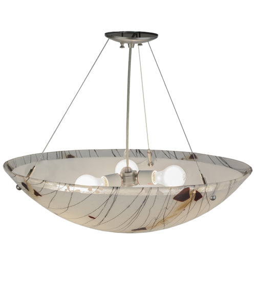 White Iridized Fracture Art Glass Pendant by Meyda Lighting