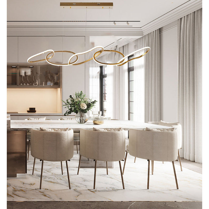 1-Light Gold LED Chandelier with Silicon Diffusers
