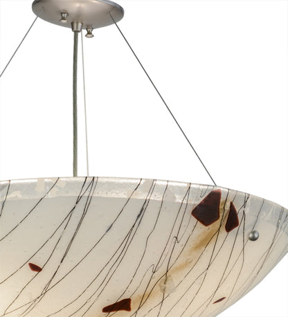 White Iridized Fracture Art Glass Pendant by Meyda Lighting