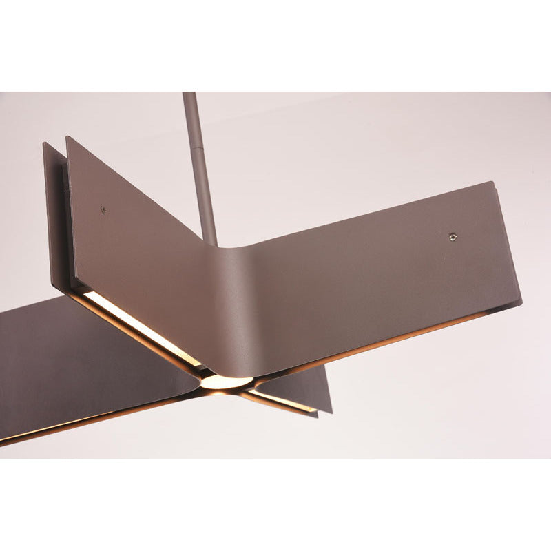 Sand Coffee Double Cross LED Chandelier