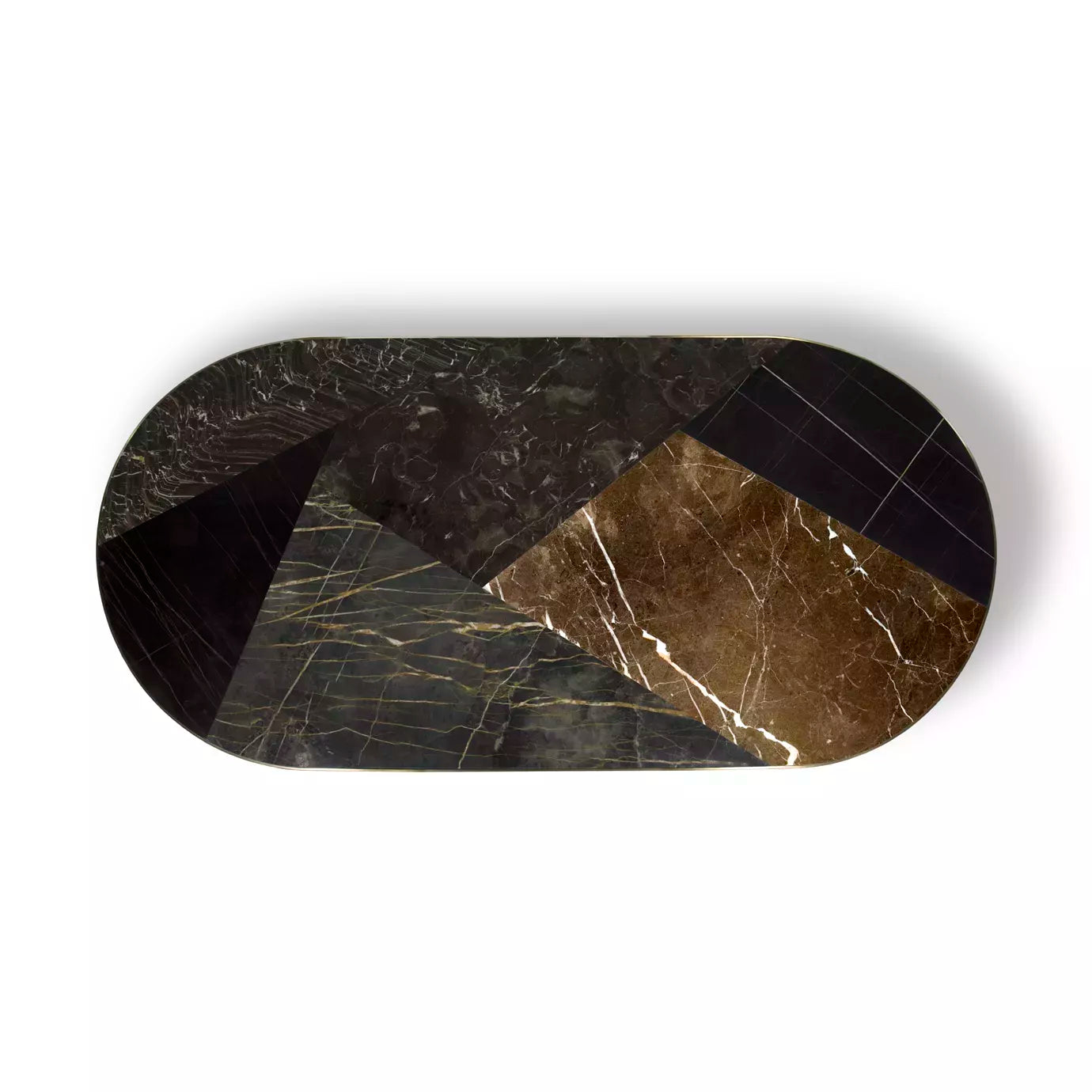 Decodiva Black & Gold Granite Dining Table