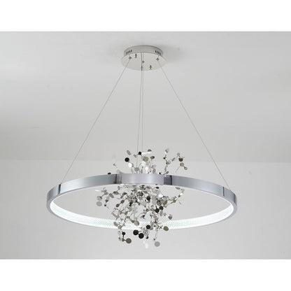 Ring LED Chandelier with Mirror Gold Sparkle