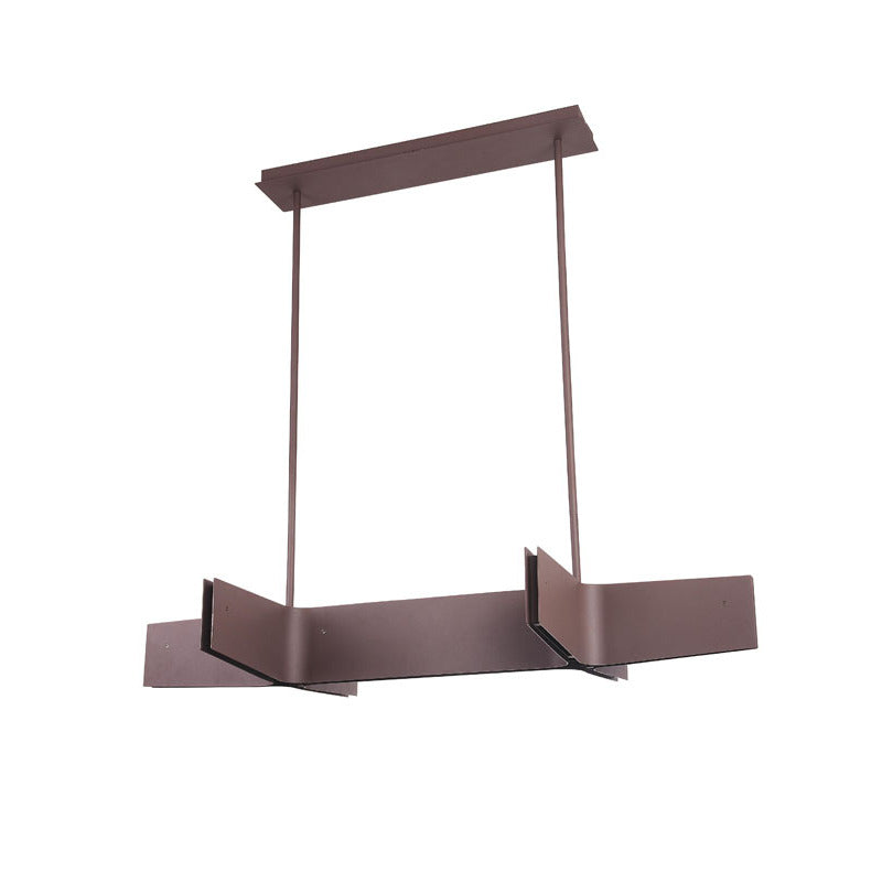 Sand Coffee Double Cross LED Chandelier