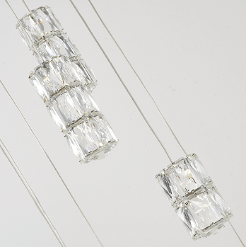 Chrome Flush Mount Crystal LED Chandelier
