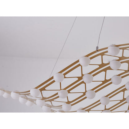 Gold Framed LED ORB Star Light Chandelier With White Acrylic Diffusers