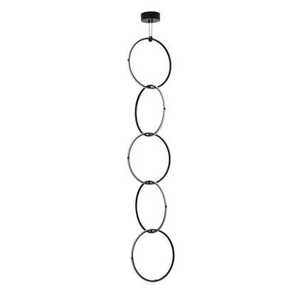 Black 5-Ring LED Chandelier