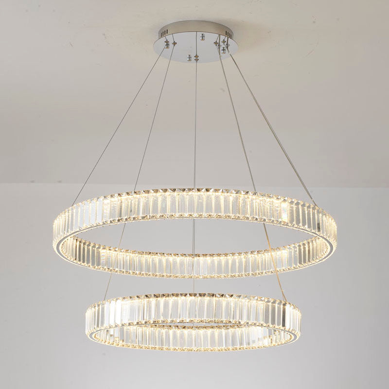 Two Tier Halo Ring Chandelier