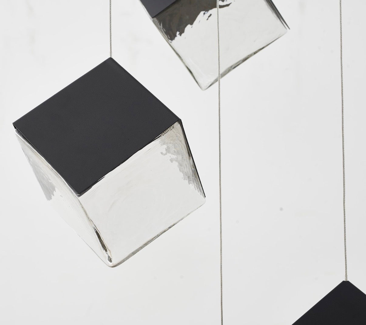 Round Satin Black Frame Chandelier