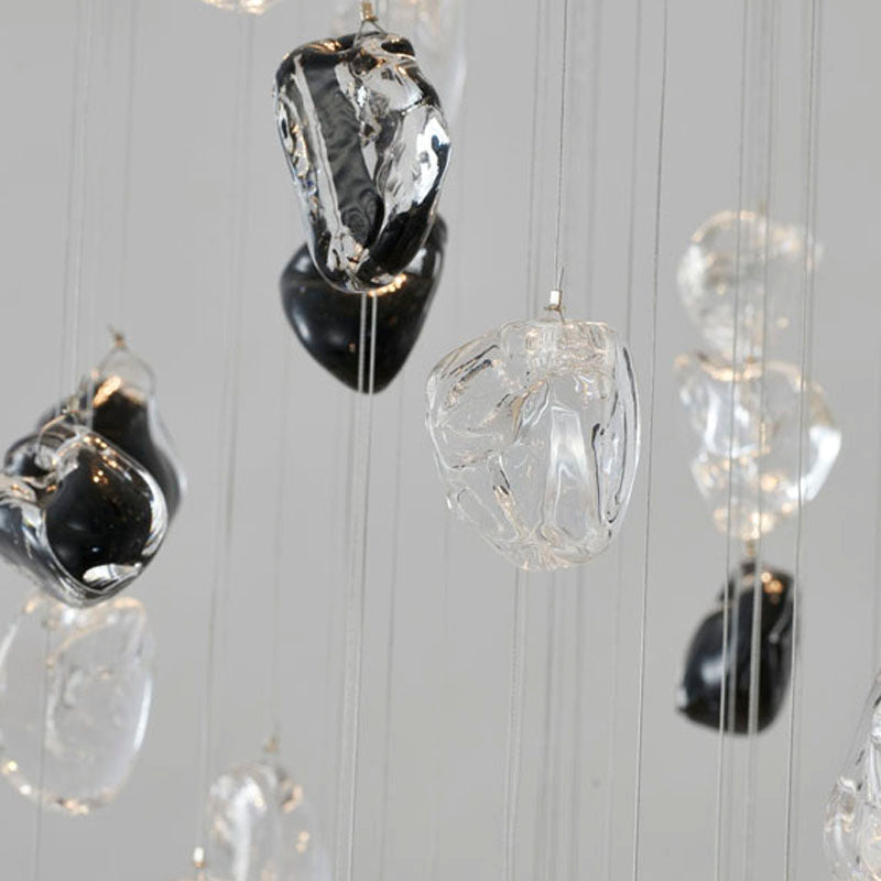 Flushed Chrome with Clear & Smoke Glass Hanging Stones