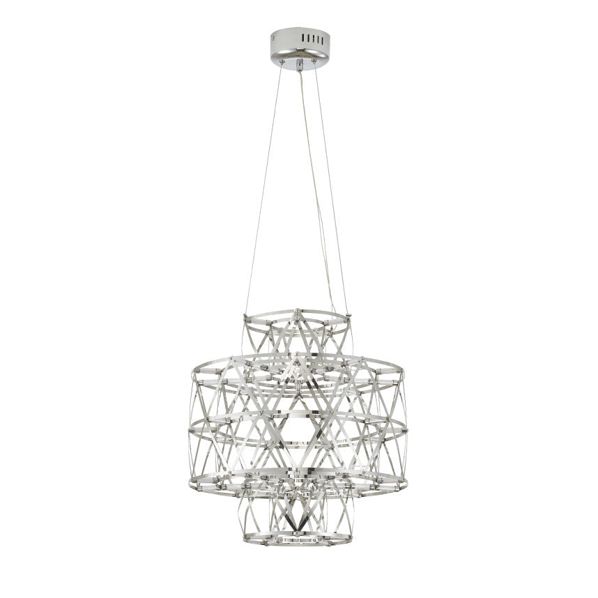 3 Tier 40-Light Dimmable Gold Stainless Steel LED Chandelier