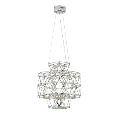 3 Tier 40-Light Dimmable Gold Stainless Steel LED Chandelier