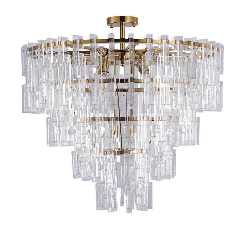 Antique Bronze Metal Frame Chandelier