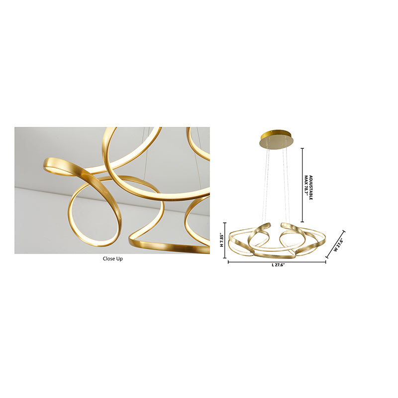 Aluminium Clustered LED Chandelier with White Acrylic Diffuser