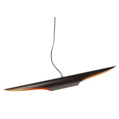 Black Tubed Pendant Light Fixture with Gold Interior