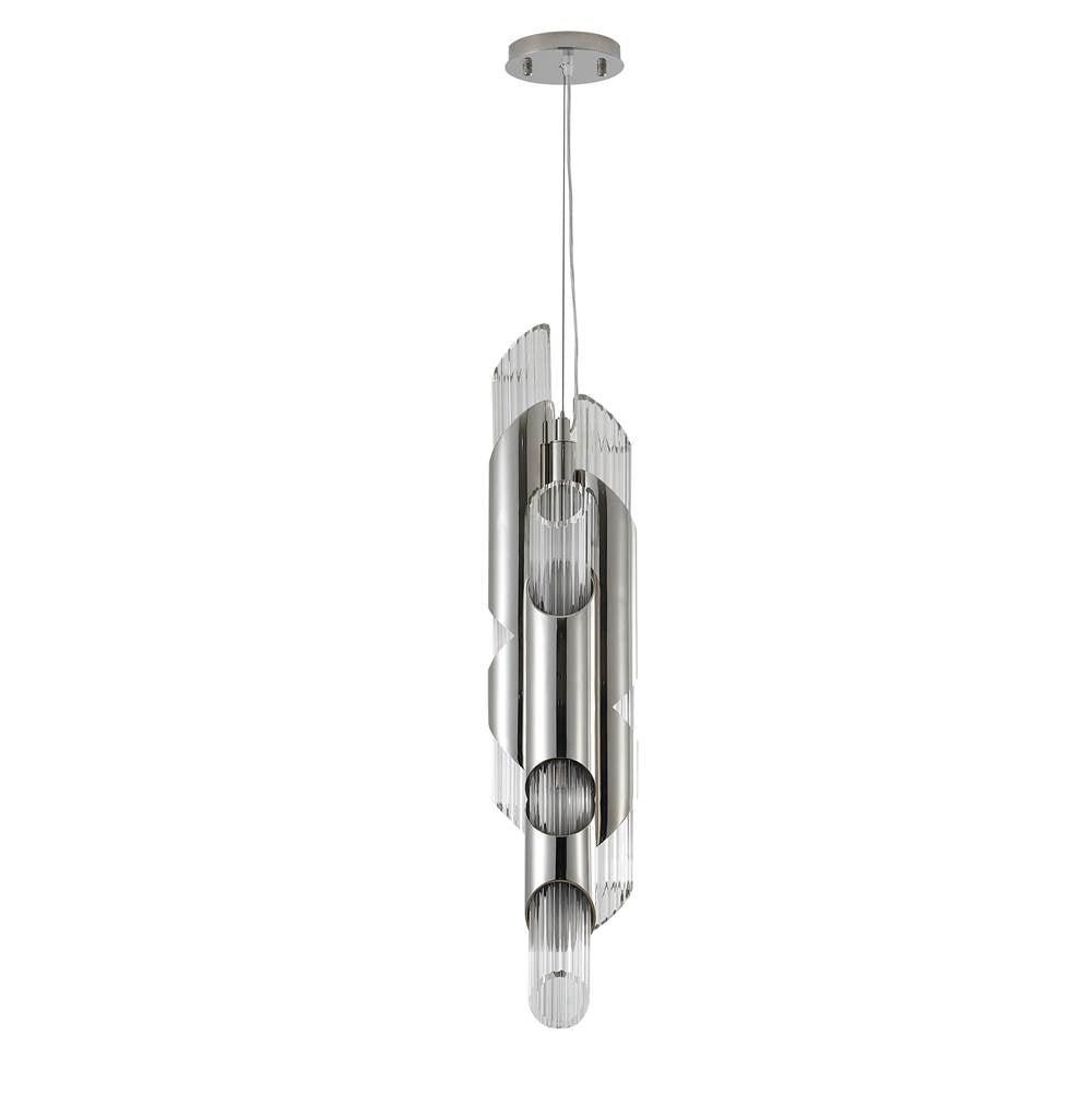 Chrome Stainless Steel Pendant Light with Clear Glass Shade