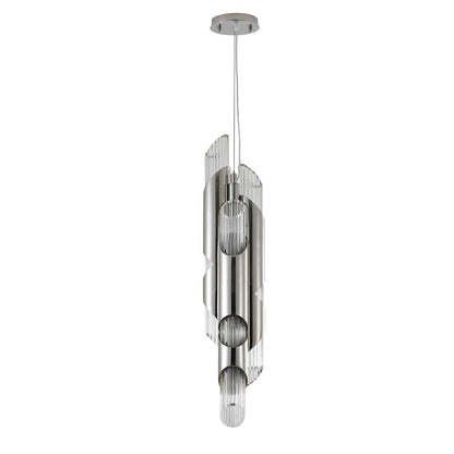 Chrome Stainless Steel Pendant Light with Clear Glass Shade