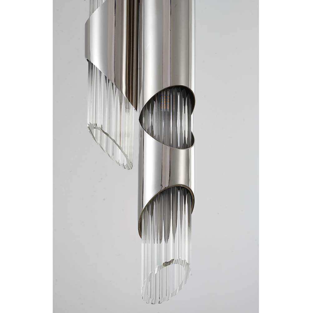 Chrome Stainless Steel Pendant Light with Clear Glass Shade