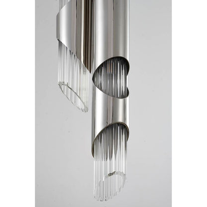 Chrome Stainless Steel Pendant Light with Clear Glass Shade