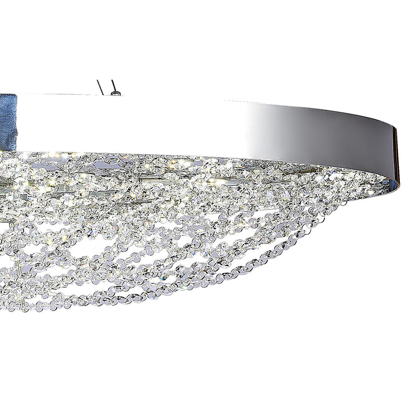 Chrome Frame LED Chandelier with Crystal Accents