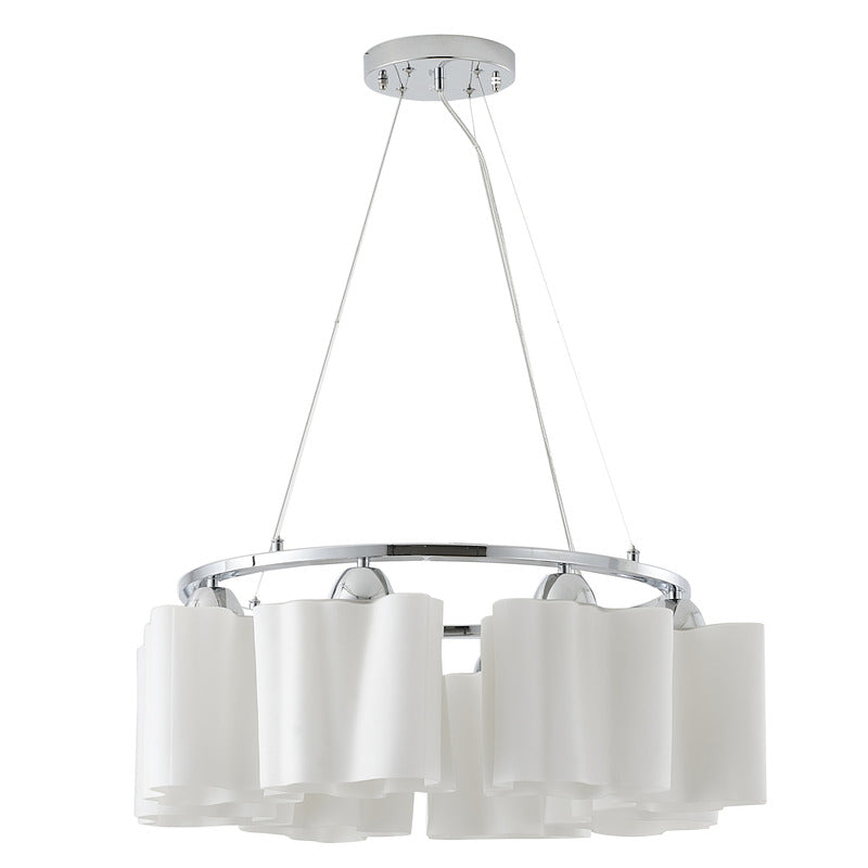 White Opal Glass Chandelier