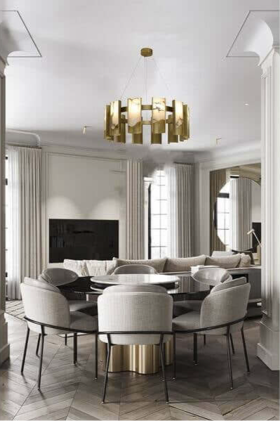 Modern Brass Wheel LED Chandelier – 12 Lights by Bethel International