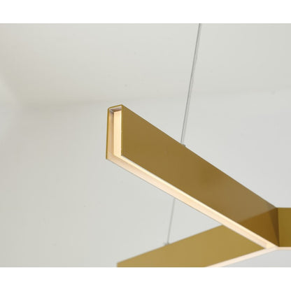 Painted Brass “Y” LED Light Chandelier
