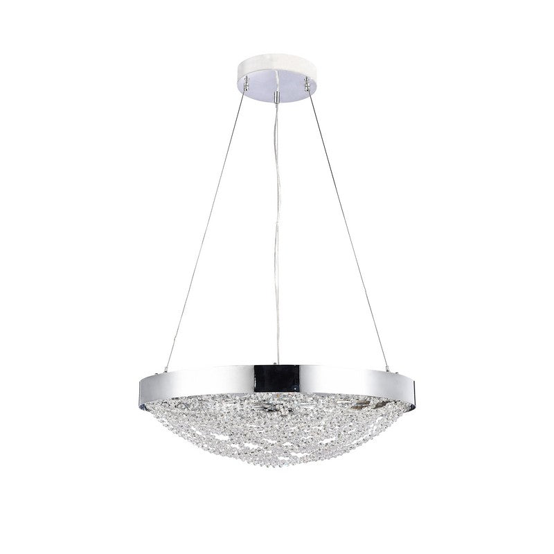 Chrome Crystal Basket Chandelier