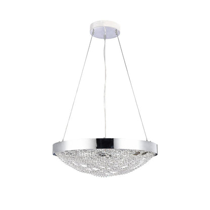 Chrome Crystal Basket Chandelier