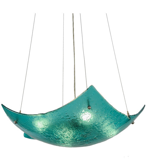 Aquamarine Crinkled Fused Glass Pendant by Meyda Lighting