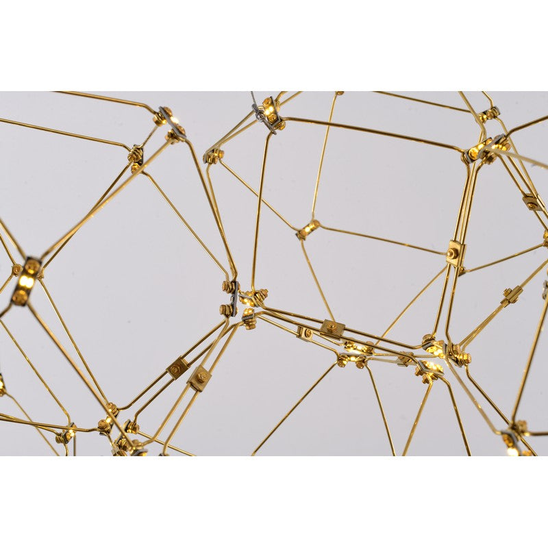 Gold LED Star Net Chandelier with Gold Hardware
