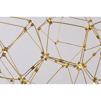 Gold LED Star Net Chandelier with Gold Hardware