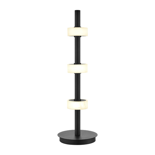Aluminum And Spanish Alabaster Table Lamp Black