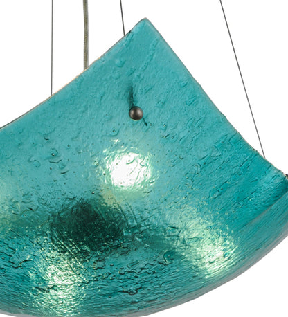 Aquamarine Crinkled Fused Glass Pendant by Meyda Lighting