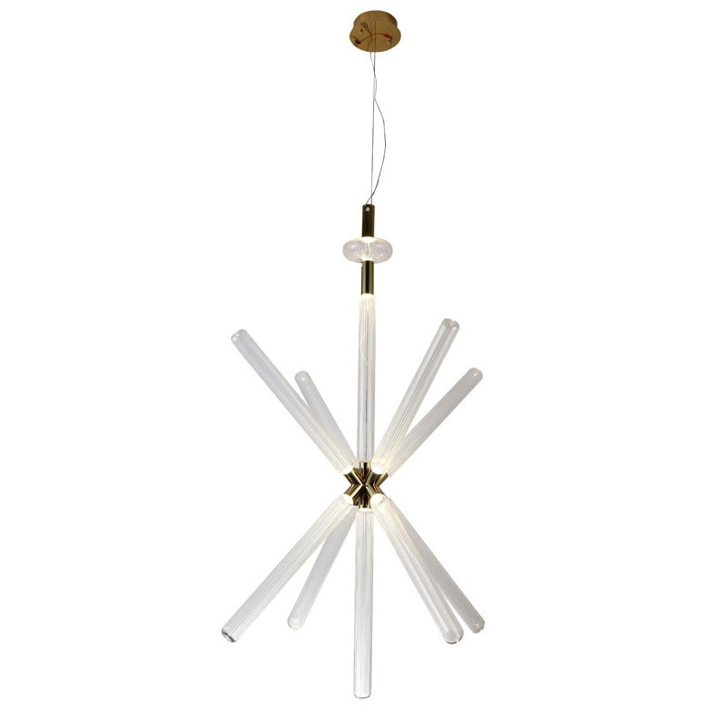 Gold Sputnik Clear Glass LED Chandelier